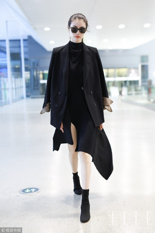 穿来穿去,女明星们还是最爱黑色西装!